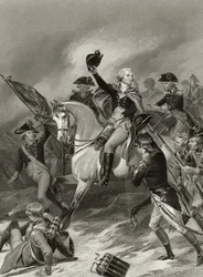 ジョージワシントン、1777年1月3日、プリンストンの戦いで、「ワシントンの生涯と時代」第1巻から1857年に出版